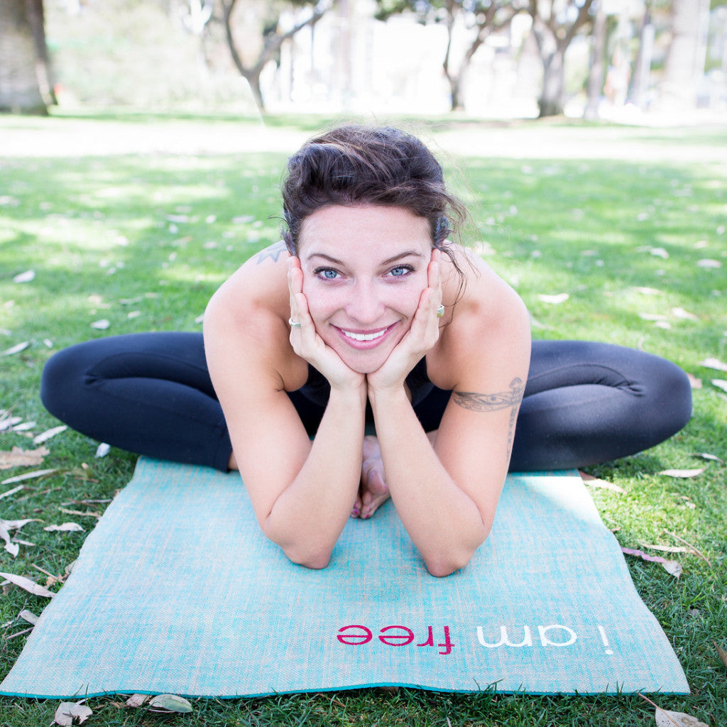 Amor Teal Rhinestone Yoga Mat Flip Flops for Women - Leave An Impression